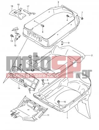SUZUKI - AN250 (E2) Burgman 2006 - Body Parts - HELMET BOX - 92212-14G01-000 - COVER, HELMET BOX FRONT