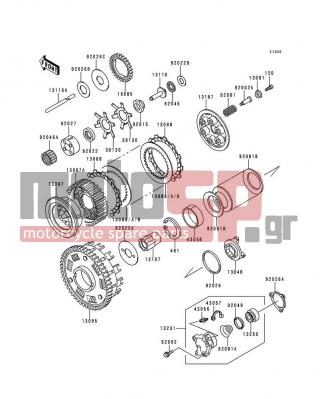 KAWASAKI - VOYAGER XII 2000 - Engine/Transmission - Clutch - 92022-1114 - WASHER,TOOTHED,25X40X5