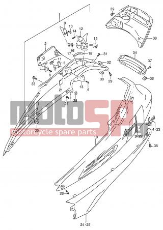 SUZUKI - AG100 X (E71) Address 1999 - Body Parts - FRAME COVER (MODEL M) - 03242-05163-000 - SCREW