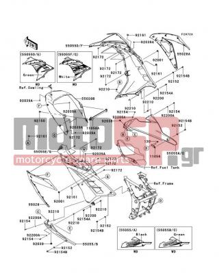 KAWASAKI - NINJA® 300 ABS 2014 - Body Parts - Cowling Lowers(BEFA) - 11056-1909 - BRACKET,RADIATOR