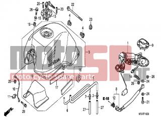 HONDA - CBF1000A (ED) ABS 2006 - Body Parts - FUEL TANK / FUEL PUMP - 17576-MFA-D00 - COLLAR, TANK STOPPER CABLE