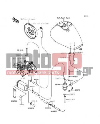 KAWASAKI - VULCAN 1500 NOMAD FI 2000 - Body Parts - Fuel Evaporative System - 14073-1219 - DUCT,CANISTER