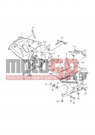 SUZUKI - GSXF650 (E2) 2010 - Body Parts - UNDER COWLING (MODEL K9) -  - CUSHION 