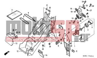 HONDA - CBR600FR (ED)  2001 - Body Parts - REAR FENDER (2) - 33727-ME4-671 - COVER COMP., LICENSE(STANLEY)