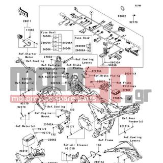 KAWASAKI - NINJA® 300 ABS 2014 -  - Chassis Electrical Equipment - 26011-0754 - WIRE-LEAD,BATTERY(+)