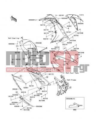 KAWASAKI - NINJA® 300 ABS 2014 - Body Parts - Cowling Lowers(BES) - 92200-0784 - WASHER,5.2X12X1.0
