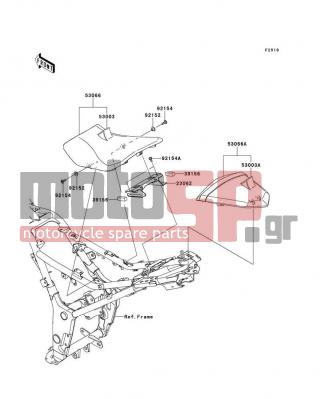 KAWASAKI - NINJA® 300 ABS 2014 - Body Parts - Seat - 53003-0327-MA - LEATHER,RR,BLACK
