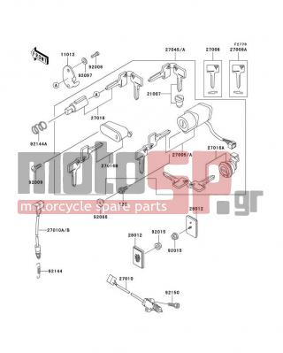 KAWASAKI - VULCAN 800 CLASSIC 2000 -  - Ignition Switch/Locks/Reflectors - 92144-1222 - SPRING,STEERING LOCK