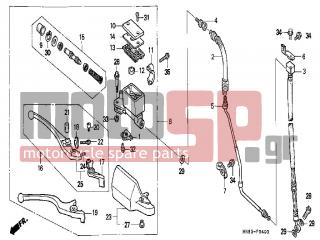 HONDA - NX650 (ED) 1988 - Brakes - FR. BRAKE MASTER CYLINDER - 96001-0601000 - BOLT, FLANGE, 6X10