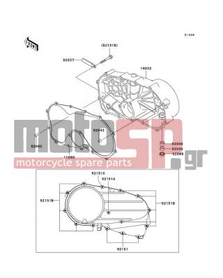 KAWASAKI - VULCAN 800 DRIFTER 2000 - Engine/Transmission - Right Engine Cover(s) - 14032-1489 - COVER-CLUTCH