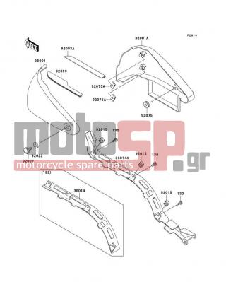 KAWASAKI - VULCAN 800 DRIFTER 2000 - Body Parts - Side Covers/Chain Cover - 92093-1405 - SEAL,SIDE COVER,LH