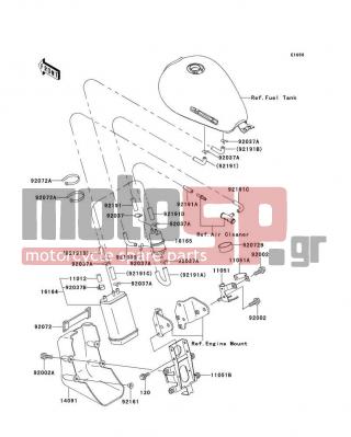 KAWASAKI - W650 2000 - Body Parts - Fuel Evaporative System - 14091-1279 - COVER,CANISTER