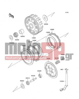 KAWASAKI - CANADA ONLY 1999 - Engine/Transmission - Clutch - 13236-1269 - LEVER-COMP,CLUTCH RELEASE