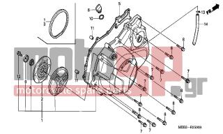 HONDA - VTR1000F (ED) 2002 - Engine/Transmission - RIGHT CRANKCASE COVER - 90406-ML7-000 - WASHER, SPECIAL, 6MM