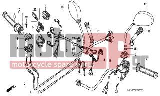HONDA - FES250 (ED) 2002 - Frame - SWITCH/CABLE - 32104-KFG-010 - SUB CORD, L. STOP SWITCH