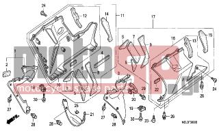 HONDA - CBR1000RR (ED) 2004 - Body Parts - LOWER COWL (CBR1000RR4/5) - 64400-MEL-010ZG - COWL SET, R. UNDER (WL) *TYPE2 1*