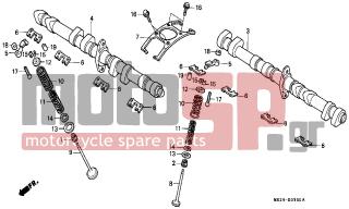 HONDA - CBR1000F (ED) 1991 - Κινητήρας/Κιβώτιο Ταχυτήτων - CAMSHAFT/VALVE - 14617-MM5-010 - SPRING, ROCKER ARM