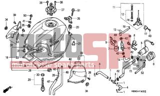 HONDA - CBR600F (ED) 1999 - Body Parts - FUEL TANK (1) - 16711-MBW-000 - RUBBER, FUEL PUMP MOUNTING
