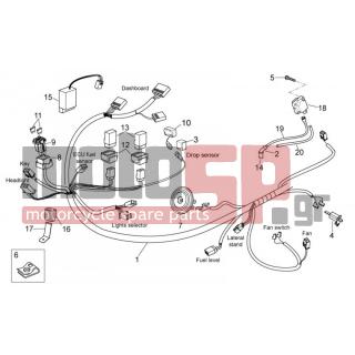 Aprilia - ATLANTIC 300 2010 - Electrical - Electrical installation FRONT - AP8127337 - ΚΛΑΚΣΟΝ CARNABY