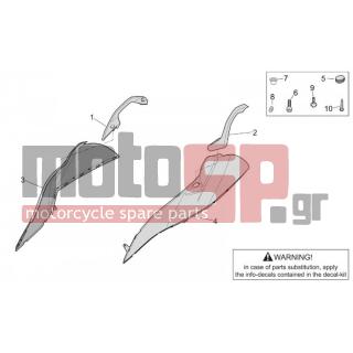 Aprilia - ATLANTIC 500 2002 - Frame - Rear body I - AP8158907 - Τάπα χειρολαβής