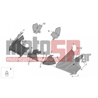 Aprilia - CAPO NORD ETV 1000 2007 - Body Parts - Bodywork FRONT II - AP8150444 - ΒΙΔΑ M3,9X10