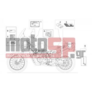 Aprilia - CAPO NORD ETV 1000 2006 - Body Parts - Sticker and signs - AP8157001 - Πινακίδα ECE