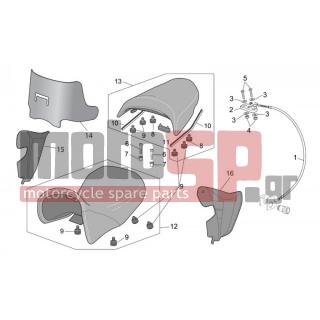 Aprilia - CAPO NORD ETV 1000 2007 - Body Parts - saddle - AP8129463 - Σέλα οδηγού μπλε