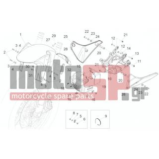 Aprilia - CAPONORD 1200 2014 - Body Parts - FRONT-NOSE feather Karist.INAS - AP8112600 - ΑΠΟΣΤΑΤΗΣ ΕΛΑΣΤΙΚΟΣ