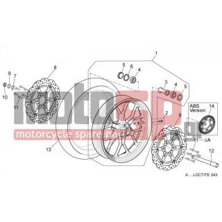 Aprilia - DORSODURO 750 ABS 2015 - Frame - FRONT wheel - 85156R - Κάλυμμα εμπρός 120/70 ZR 17