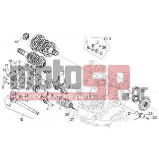 Aprilia - DORSODURO 750 FACTORY ABS 2010 - Engine/Transmission - gear selector - 974130 - Στοπ επιλογέα