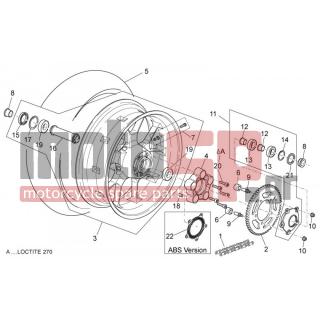 Aprilia - DORSODURO 750 FACTORY ABS 2010 - Frame - rear wheel - AP8125731 - Εύκαμπτος δακτύλιος σύμπλεξης