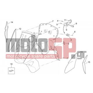 Aprilia - LEONARDO 250 ST (KIN.YAMAHA) 2001 - Body Parts - Bodywork FRONT - apron ext. - AP8150423 - ΒΙΔΑ