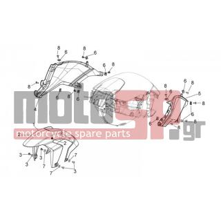 Aprilia - MANA 850 GT 2010 - Body Parts - Coachman. FRONT - Feather FRONT - AP8150502 - ΡΟΔΕΛΑ 15x8x0.8