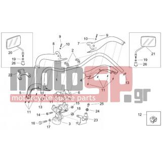 Aprilia - MOJITO 125 2000 - Frame - Steering - Mirrors CUSTOM - AP8150020 - ΡΟΔΕΛΑ
