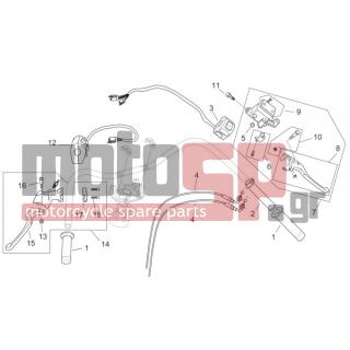 Aprilia - MOJITO 125 E3 2008 - Body Parts - controls - AP8113063 - ΚΙΤ ΜΑΝΕΤΑΣ/ΤΡΟΜΠΑΣ ΔΕ CAPONORD