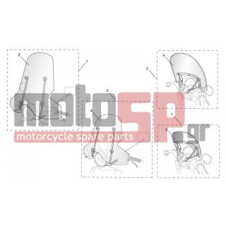 Aprilia - MOJITO 125-150 2003 - Body Parts - Acc. - Windshield - AP8791073 - Παρμπρίζ κομπλέ Sport