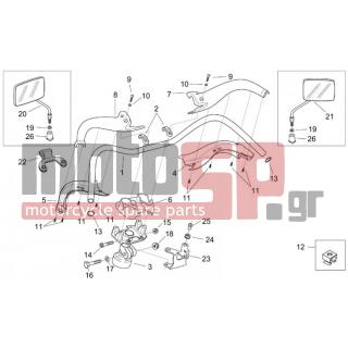 Aprilia - MOJITO 125-150 2003 - Πλαίσιο - Steering - Mirrors CUSTOM - AP8150201 - Βίδα TEPF M10x55