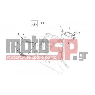 Aprilia - MOJITO CUSTOM 50 2T (KIN. APRILIA) 2003 - Body Parts - Bodywork FRONT III - AP8102375 - ΚΛΙΠΣ M5 AP8102375