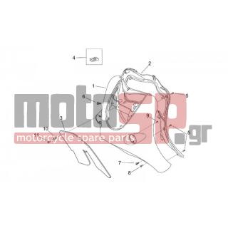 Aprilia - MOJITO CUSTOM 50 2T (KIN. APRILIA) 2003 - Body Parts - Bodywork FRONT IV - AP8249034 - Ποδιά εσωτ. πορτοκαλί