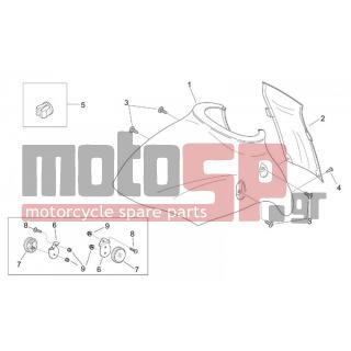 Aprilia - MOJITO CUSTOM 50 2T (KIN. APRILIA) 2002 - Body Parts - Bodywork FRONT V - AP8150413 - ΒΙΔA 3,9x14 SHIVER 750