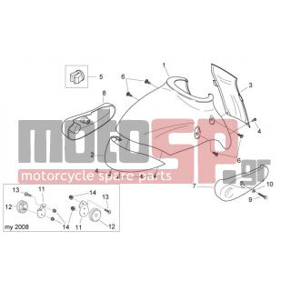 Aprilia - MOJITO CUSTOM 50 2T (KIN. PIAGGIO) 2004 - Body Parts - Bodywork FRONT III - AP8152302 - ΒΙΔΑ M5X12