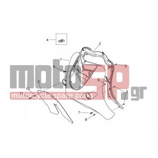 Aprilia - MOJITO CUSTOM 50 2T (KIN. PIAGGIO) 2004 - Body Parts - Bodywork FRONT II - AP8150444 - ΒΙΔΑ M3,9X10