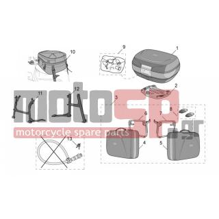 Aprilia - PEGASO 650 IE 2001 - Body Parts - Axes.-Baggage, suitcases, bags-Miscellaneous - AP8792172 - Βαλιτσάκι γκρι/κόκκ. X-Box Dark