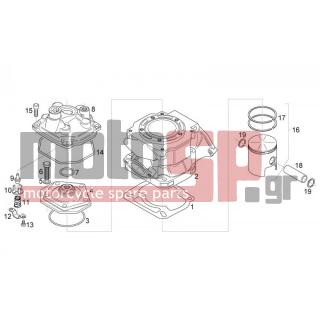 Aprilia - RS 125 2006 - Engine/Transmission - Cylinder - piston head; - AP0294745 - ΠΙΣΤΟΝΙ RS/RX/CLASSIC 125 53.99