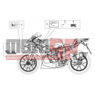 Aprilia - RS 125 2007 - Body Parts - Signs and booklet - 852143 - Πινακίδα ασφαλείας