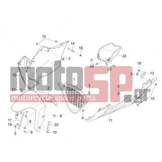 Aprilia - RS4 50 2T 2013 - Body Parts - FRONT-NOSE feather Karist.INAS - 867258 - Supporto parafango anteriore