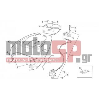 Aprilia - RSV 1000 1998 - Body Parts - Body BACK - Tail - AP8102914 - Ντίζα κλειδαριάς σέλας