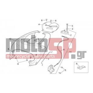 Aprilia - RSV 1000 2000 - Body Parts - Body BACK - Tail - AP8148566 - Ουρά γκρι/κόκκ.