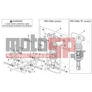 Aprilia - RSV 1000 2000 - Suspension - Connecting rod and rear shock absorbers - AP8135916 - Διπλή μπιέλα