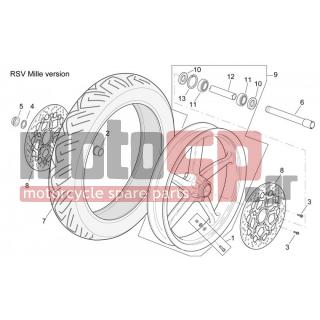 Aprilia - RSV 1000 2000 - Frame - Front wheel version RSV Mille - AP8113607 - Disco freno nero